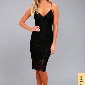 Extraordinary Love Black Lace Midi Dress